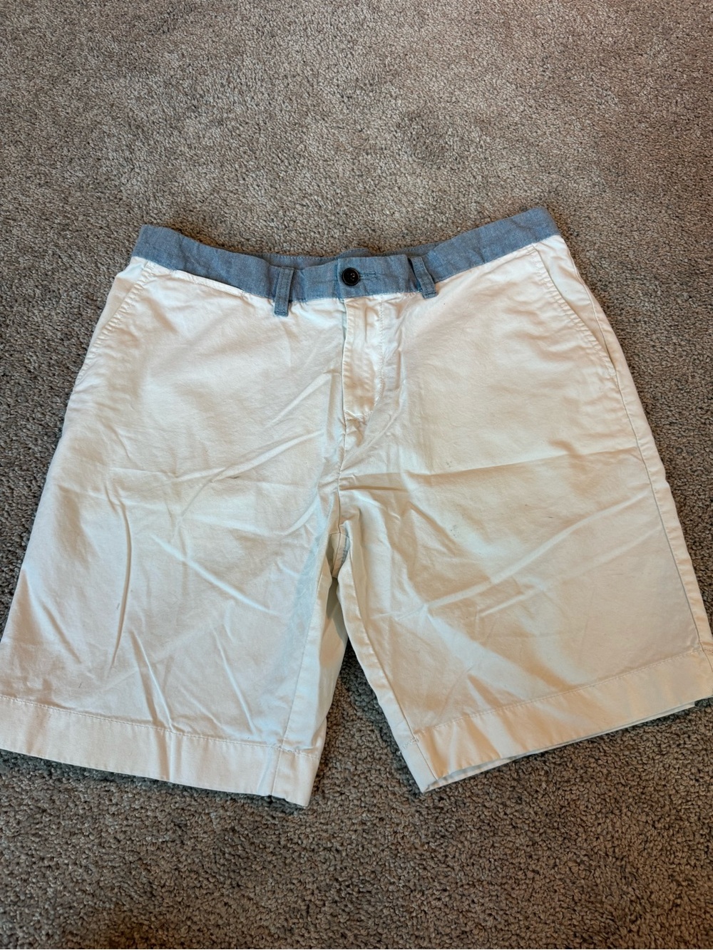 Tommy Hilfiger White Shorts with Blue Waistband